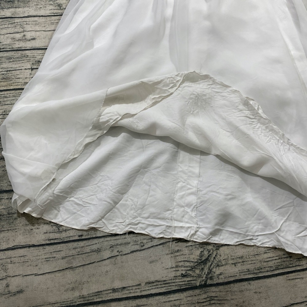 Alessandro Bridals Vtg 60s Union Wedding‎ Dress Beaded Lace Boho Hippie Chiffon - Picture 14 of 16